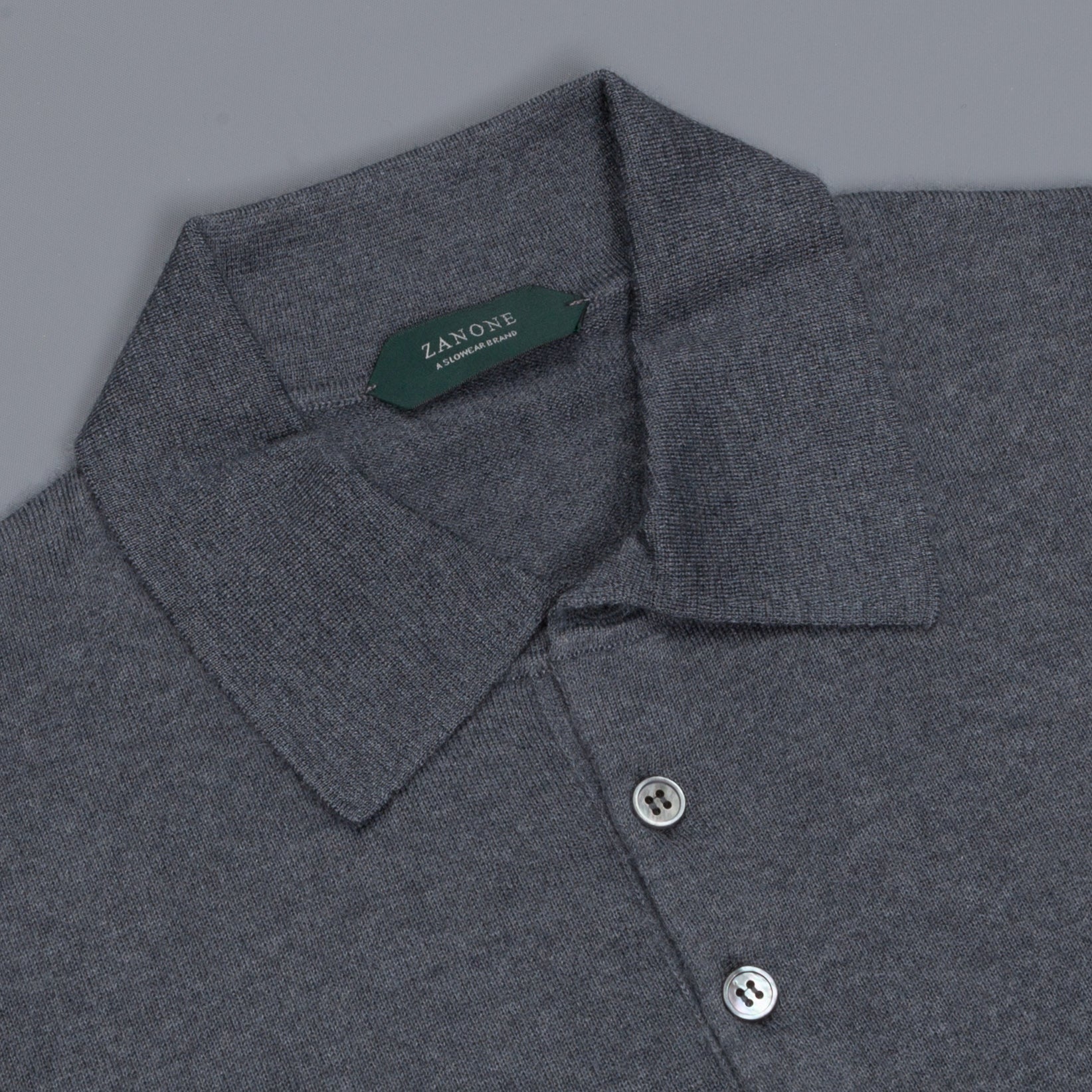 Zanone Cashmere Polo Dark Grey