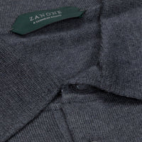 Zanone Cashmere Polo Dark Grey