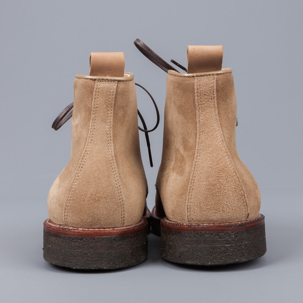 Alden Tan suede plain toe boot on crepe