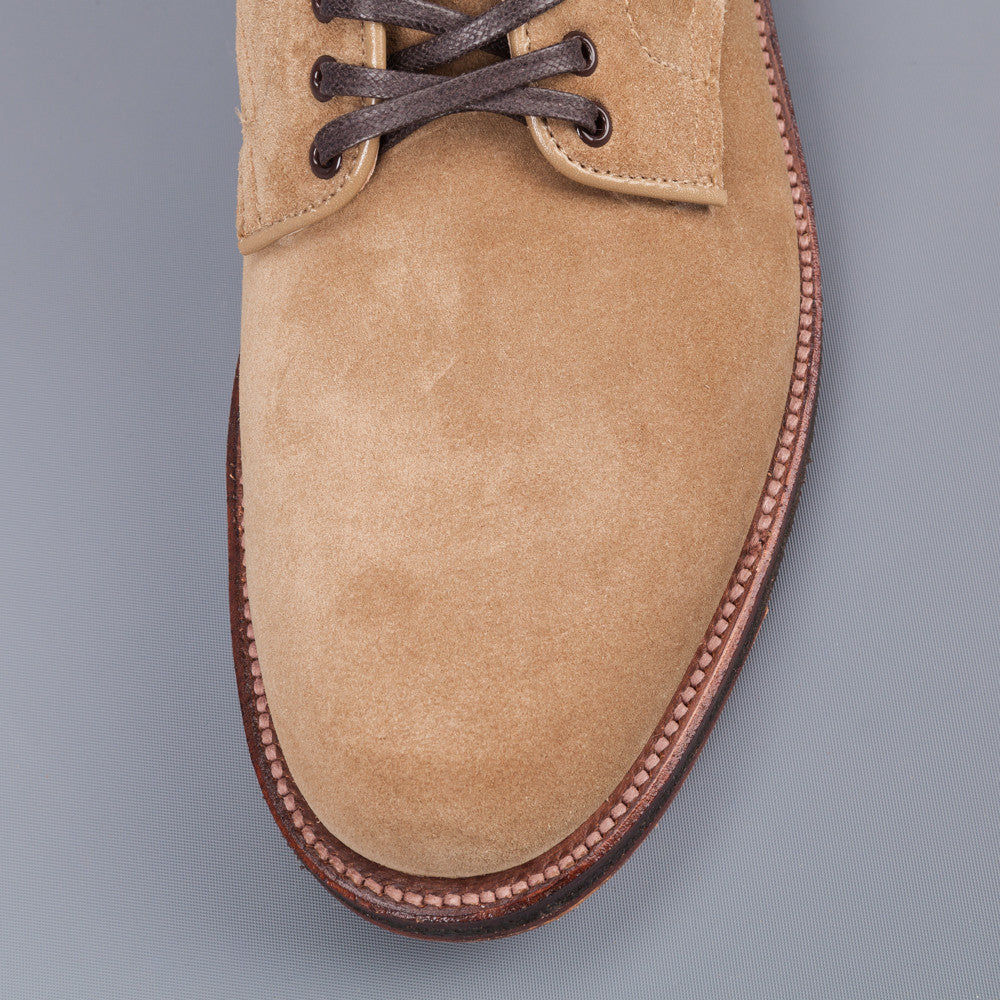Alden Tan suede plain toe boot on crepe