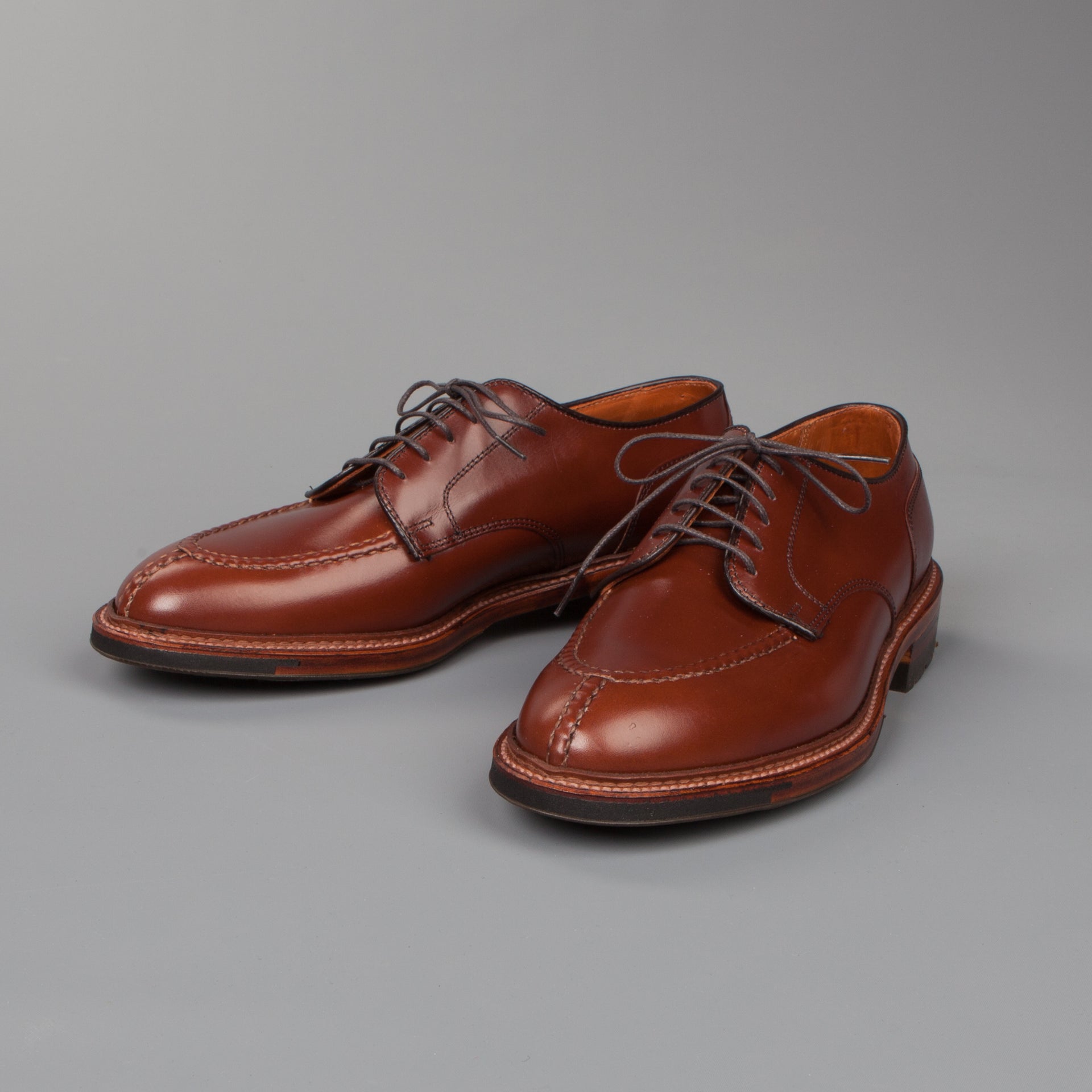 Alden Norwegian Split toe blucher on commando sole in walnut calfskin