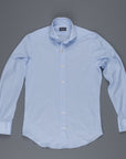 Finamore Toronto shirt Sergio Collar in Fine Jersey Pique Blue