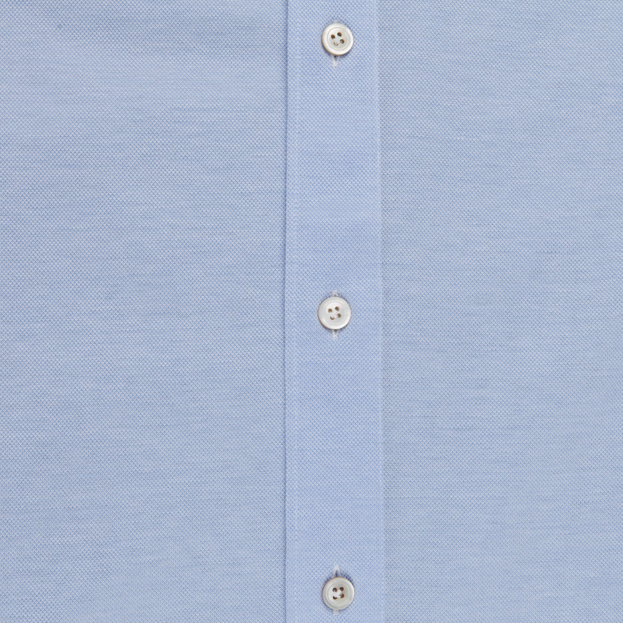Finamore Toronto shirt Sergio Collar in Fine Jersey Pique Blue