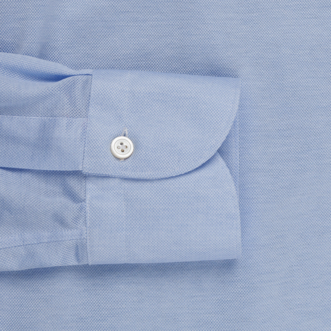 Finamore Toronto shirt Sergio Collar in Fine Jersey Pique Blue
