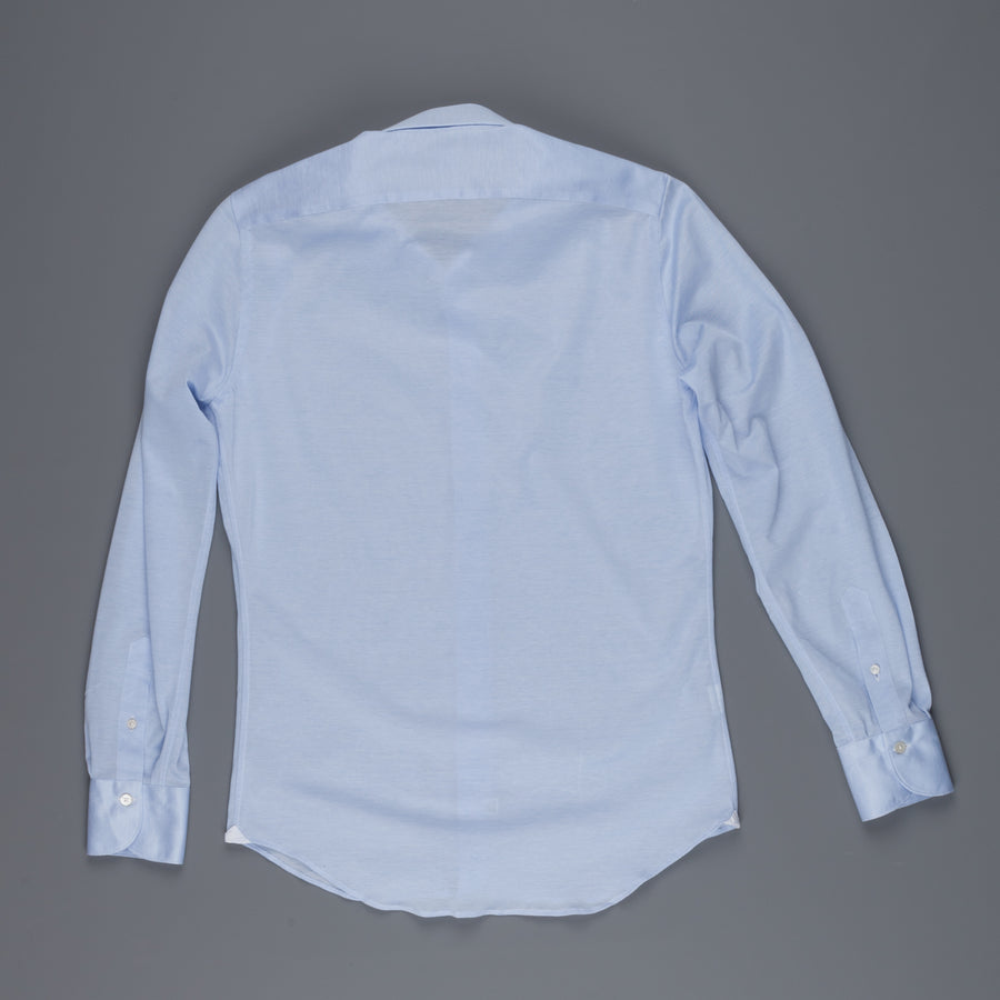 Finamore Toronto shirt Sergio Collar in Fine Jersey Pique Blue