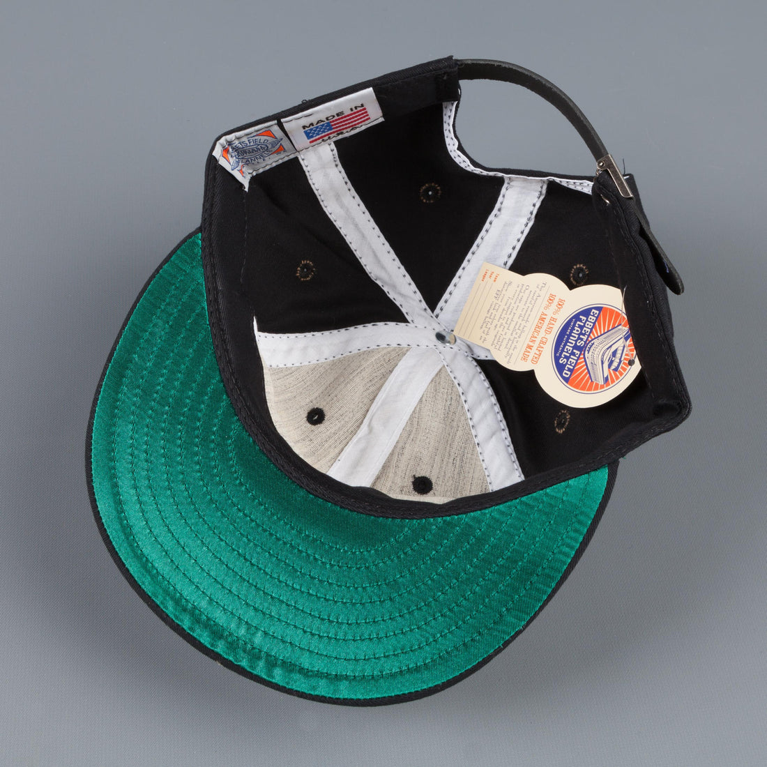 Ebbets field flannels New York city Lennon 6 panel strap back cap black