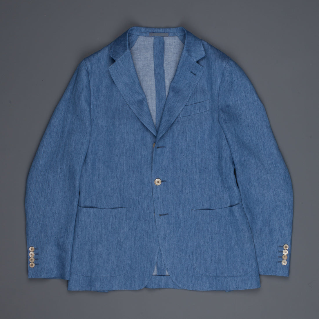 Caruso Butterfly GZE jacket blu denim linen