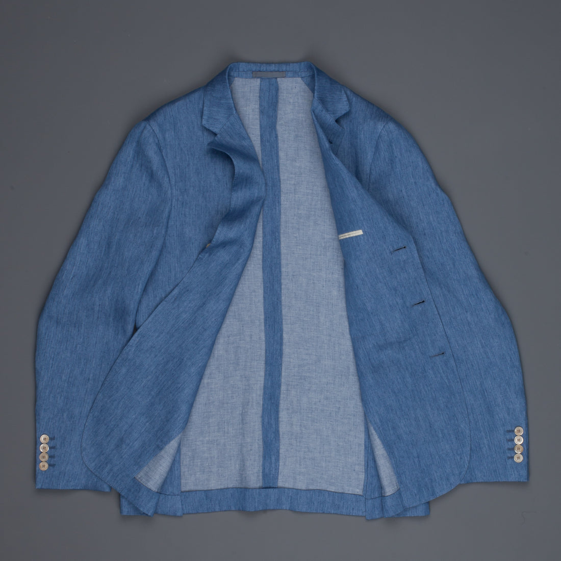 Caruso Butterfly GZE jacket blu denim linen