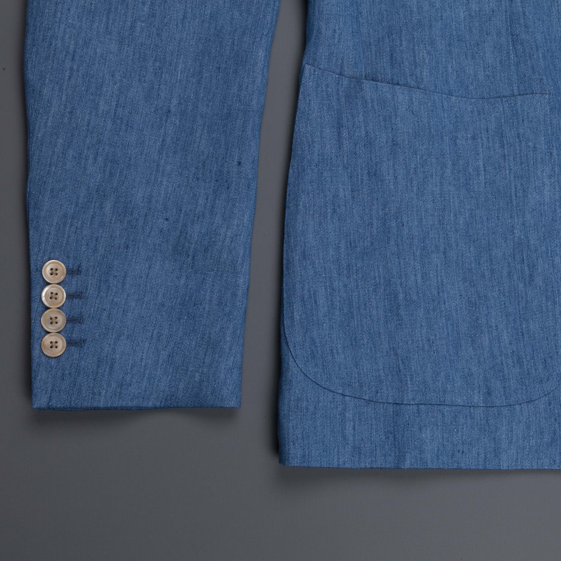 Caruso Butterfly GZE jacket blu denim linen
