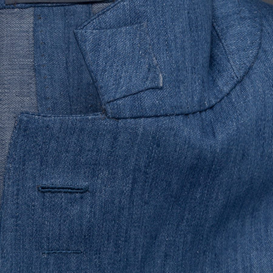 Caruso Butterfly GZE jacket blu denim linen