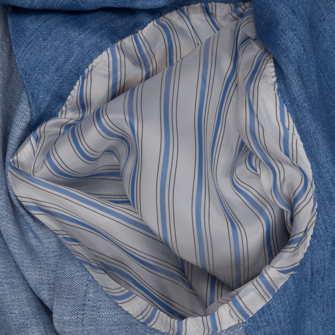 Caruso Butterfly GZE jacket blu denim linen