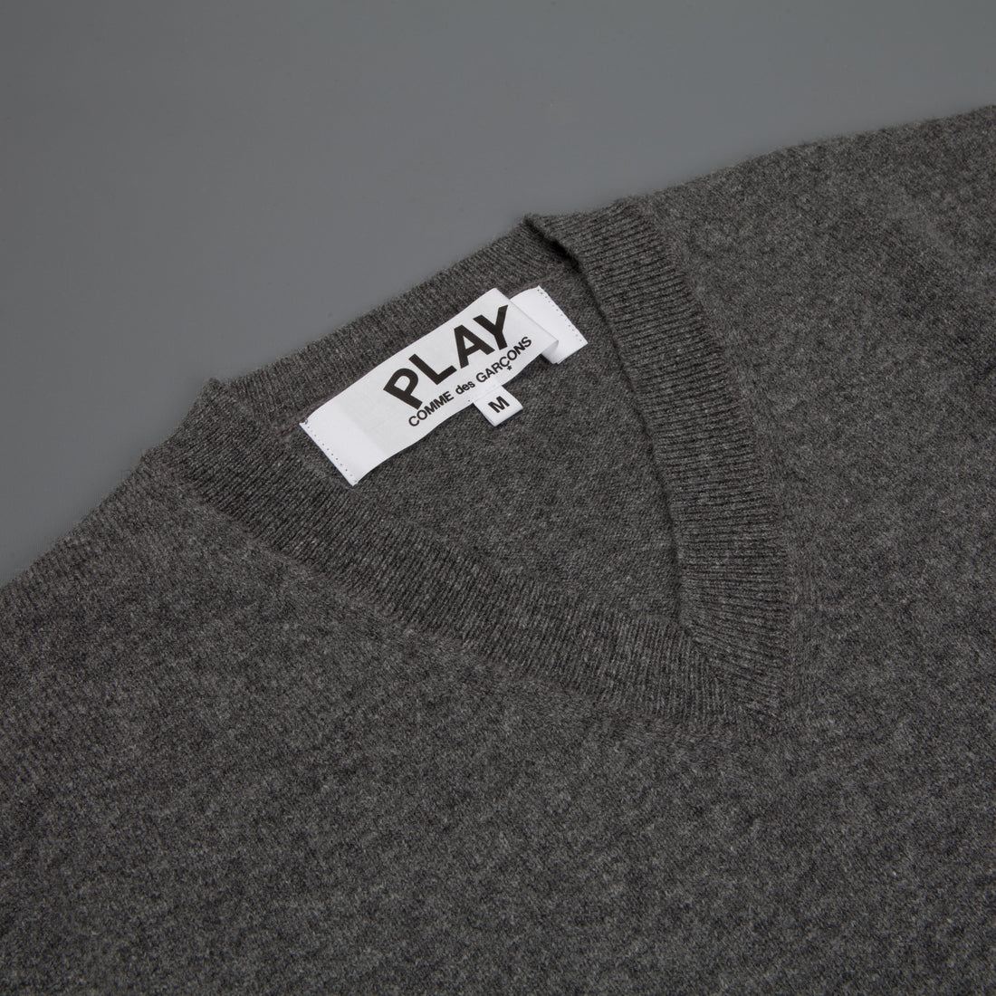 Comme des Garçons PLAY Mens Pullover Gold Heart Charcoal