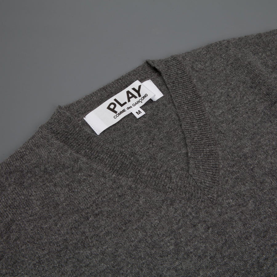 Comme des Garçons PLAY Mens Pullover Gold Heart Charcoal