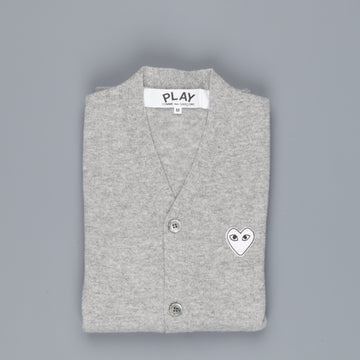 Comme des Garçons PLAY Cardigan Light Grey White Heart