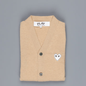 Comme des Garçons PLAY Cardigan Camel White Heart