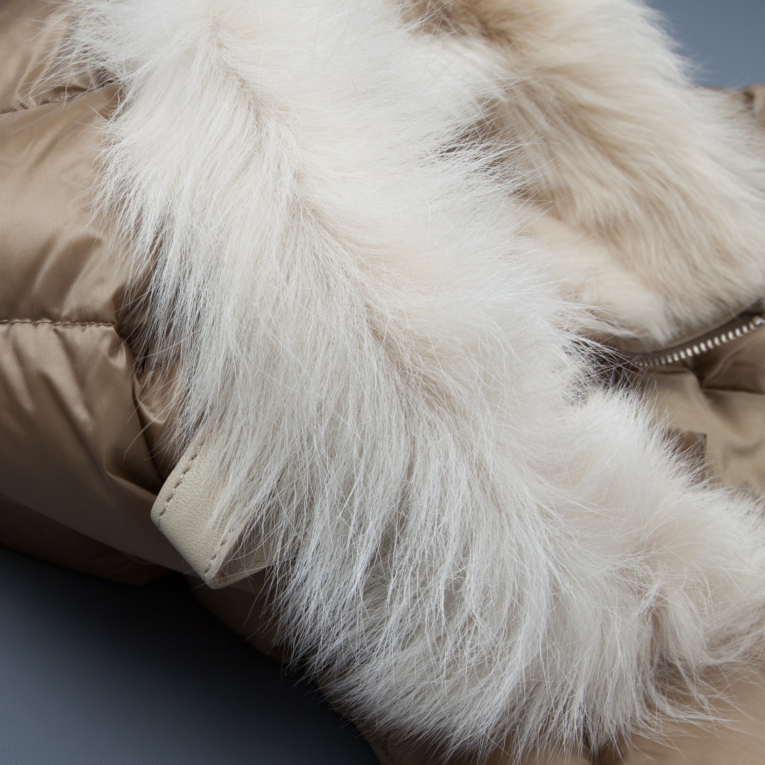 Ten C down liner shearling hooded tan