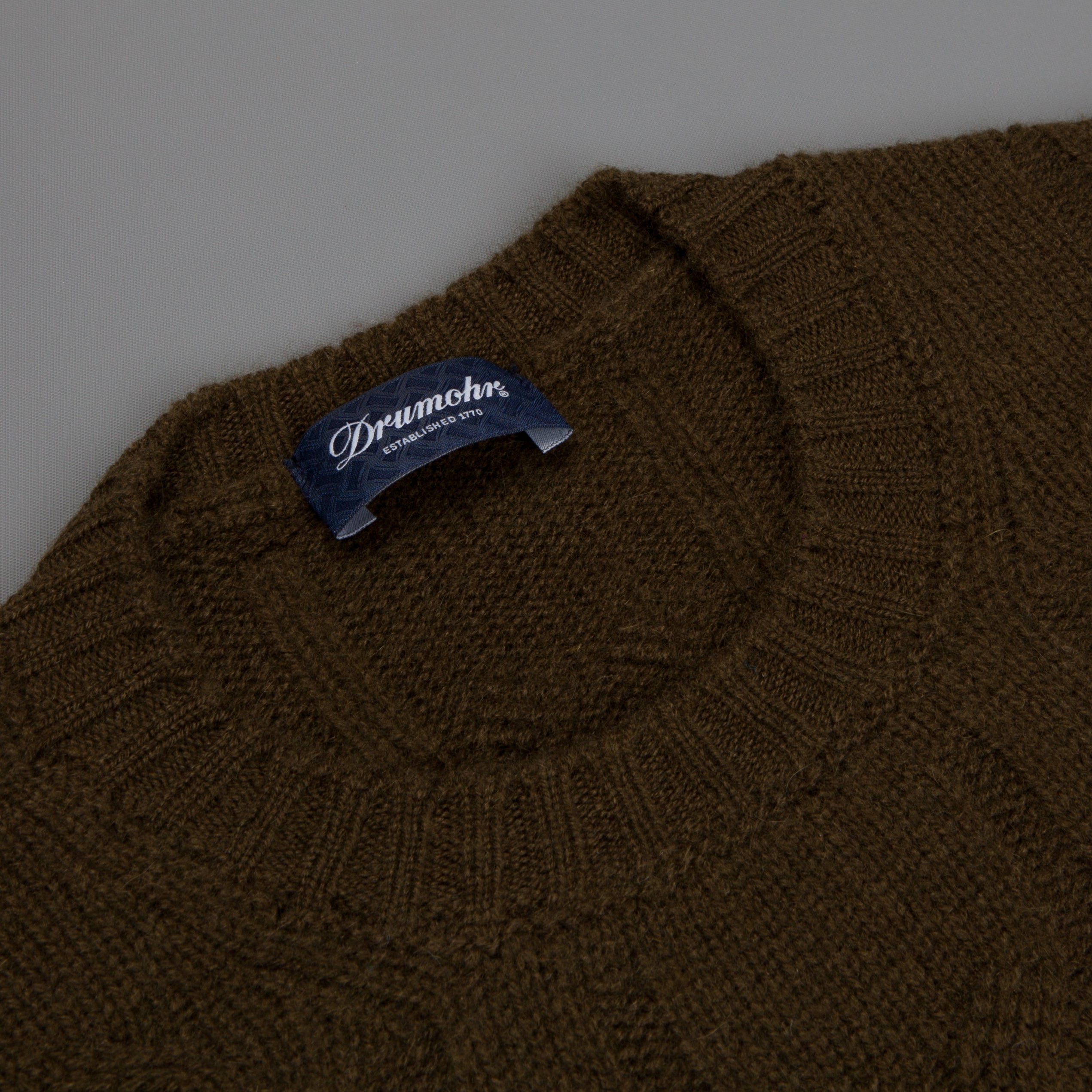 Drumohr Cashmere Treccia Crew Neck Hunting Green