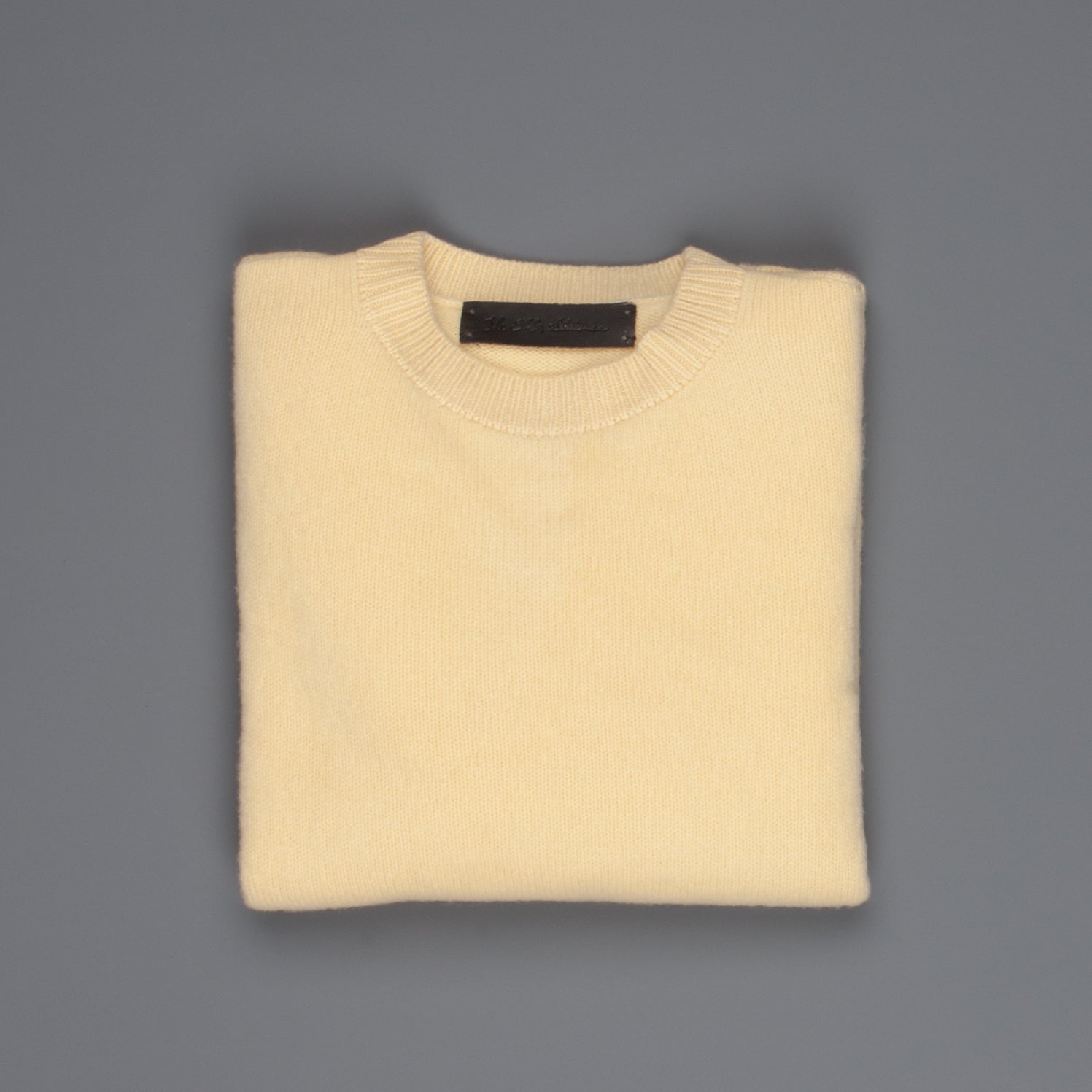 The Elder Statesman  @ Frans Boone Cashmere Simple Crew Unisex sweater Butter