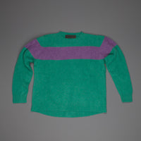 The Elder Statesman  @ Frans Boone Cashmere striped Racing Crew Unisex sweater Turquoise Amethyst