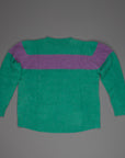 The Elder Statesman  @ Frans Boone Cashmere striped Racing Crew Unisex sweater Turquoise Amethyst