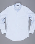Finamore Milano Sergio collar blue vichy shirt