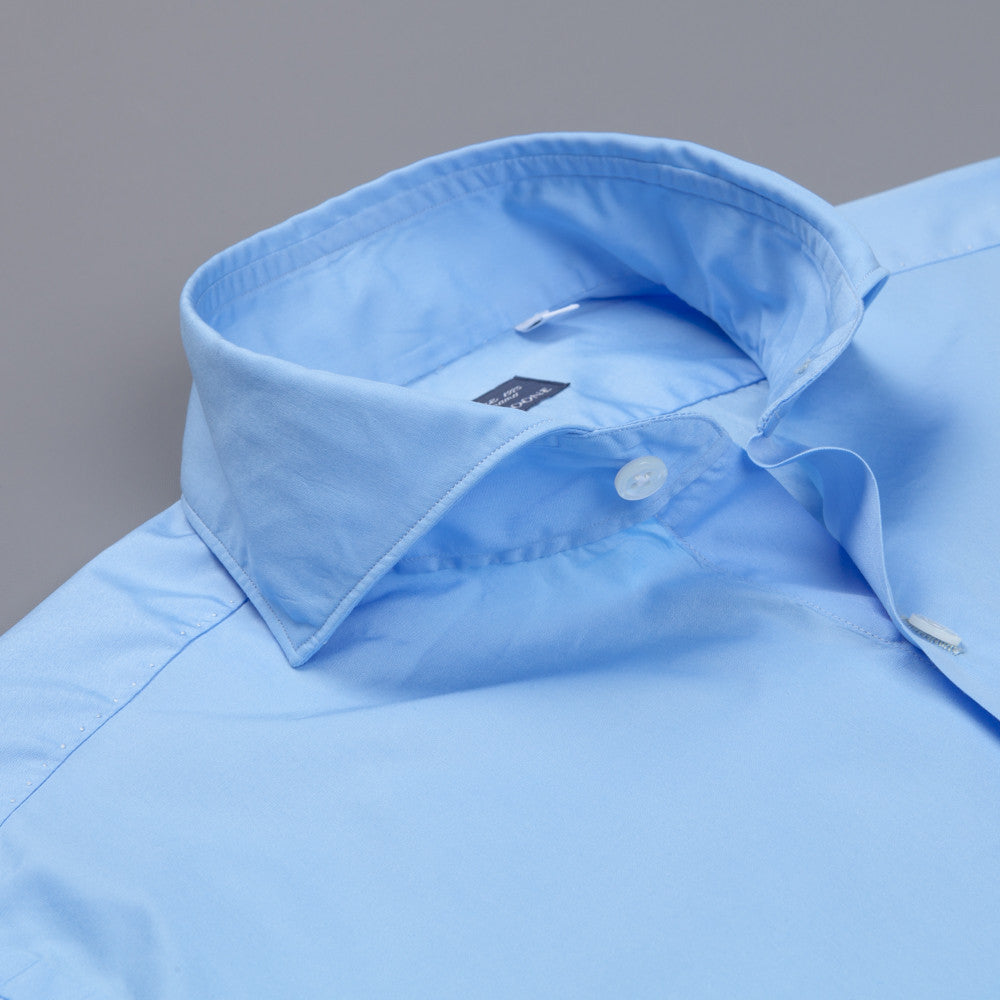Finamore Milano soft Sergio collar shirt blue