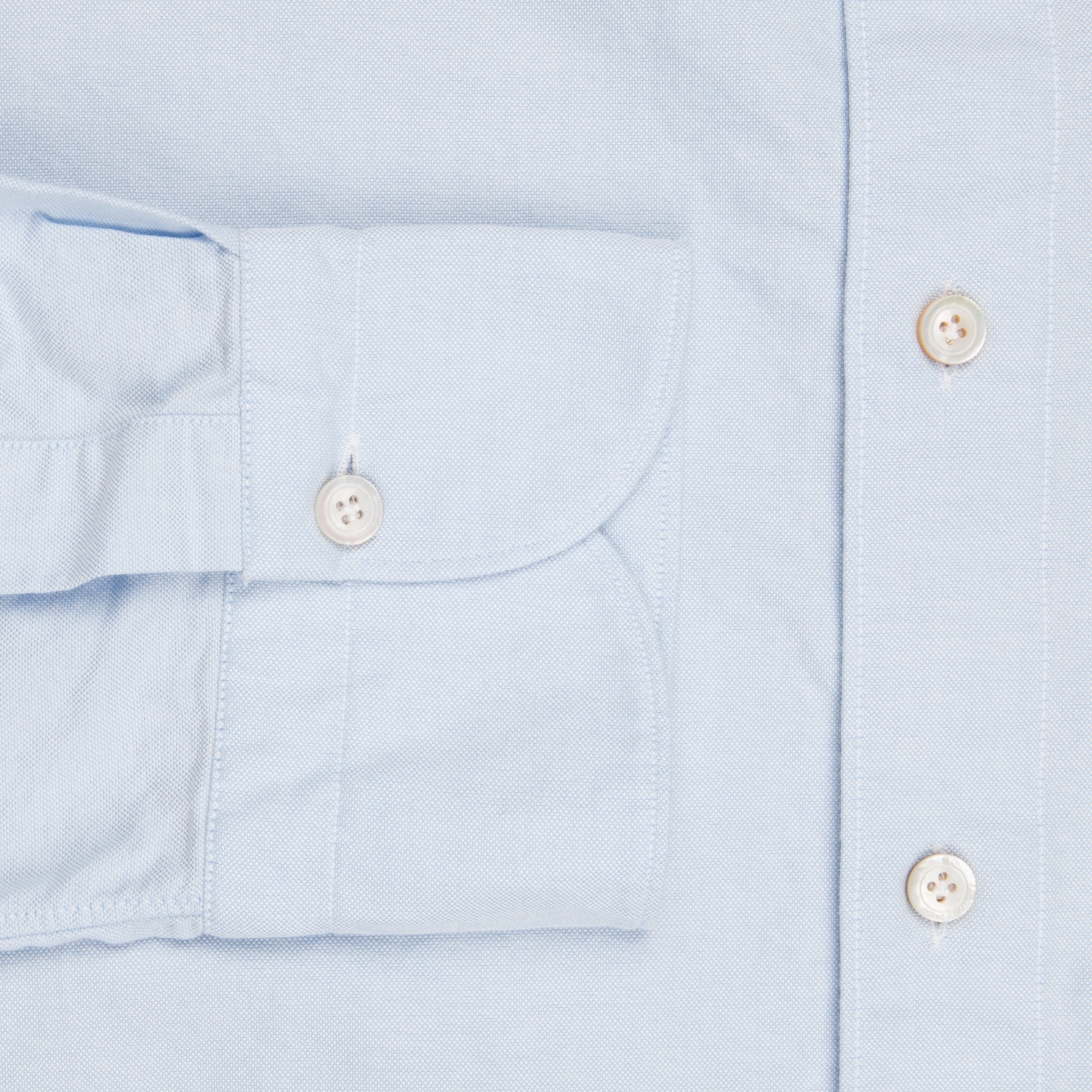 Finamore washed Gaeta shirt Sergio collar brushed oxford blue