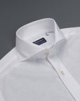 Finamore Toronto shirt Sergio collar in fine jersey pique white