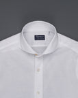 Finamore Toronto shirt Sergio collar in fine jersey pique white