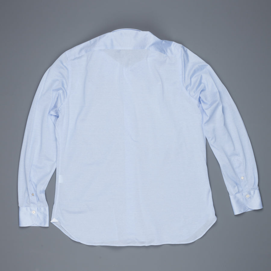 Finamore Ottawa Shirt Sergio Collar Stretch Piquet Blue