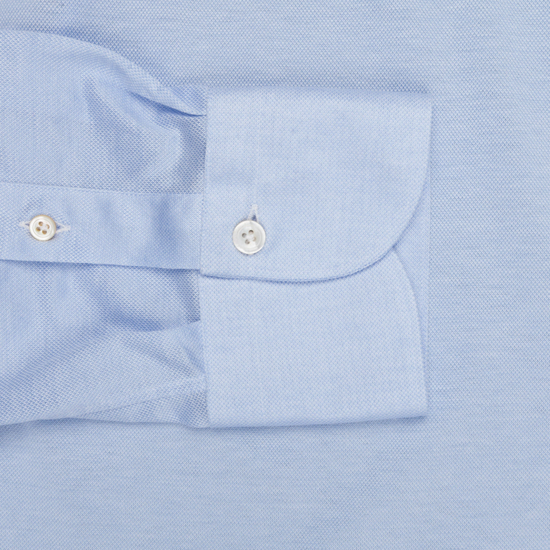Finamore Ottawa Shirt Sergio Collar Stretch Piquet Blue