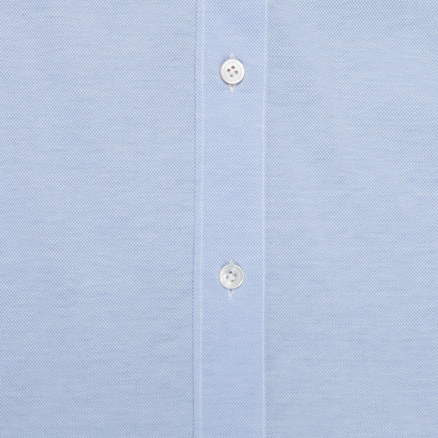 Finamore Ottawa Shirt Sergio Collar Stretch Piquet Blue