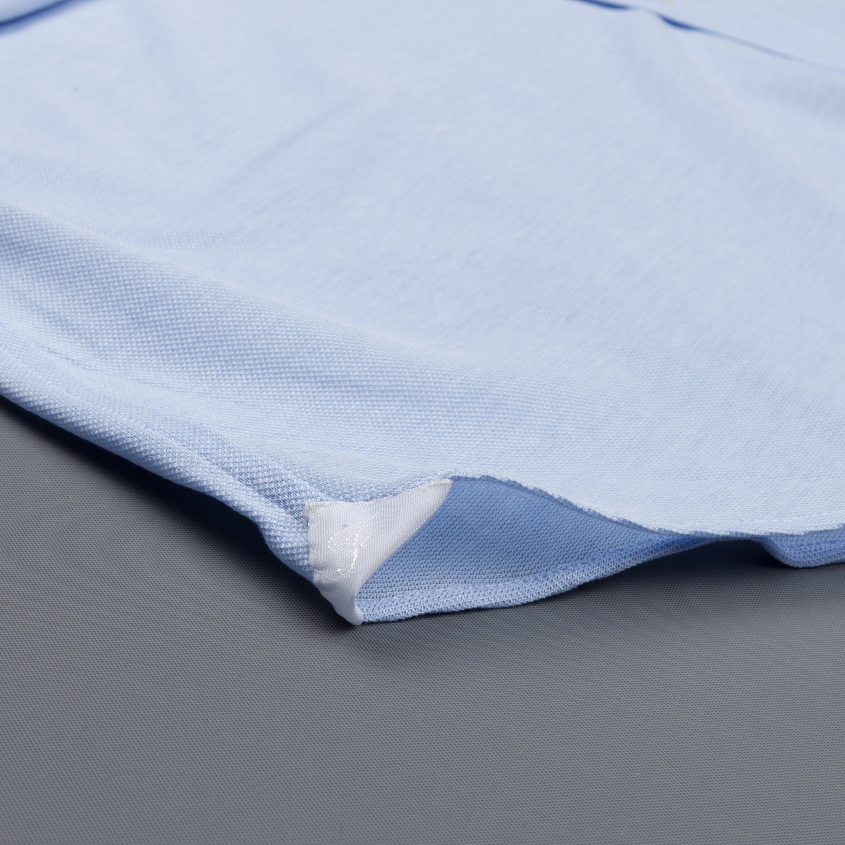 Finamore Ottawa Shirt Sergio Collar Stretch Piquet Blue
