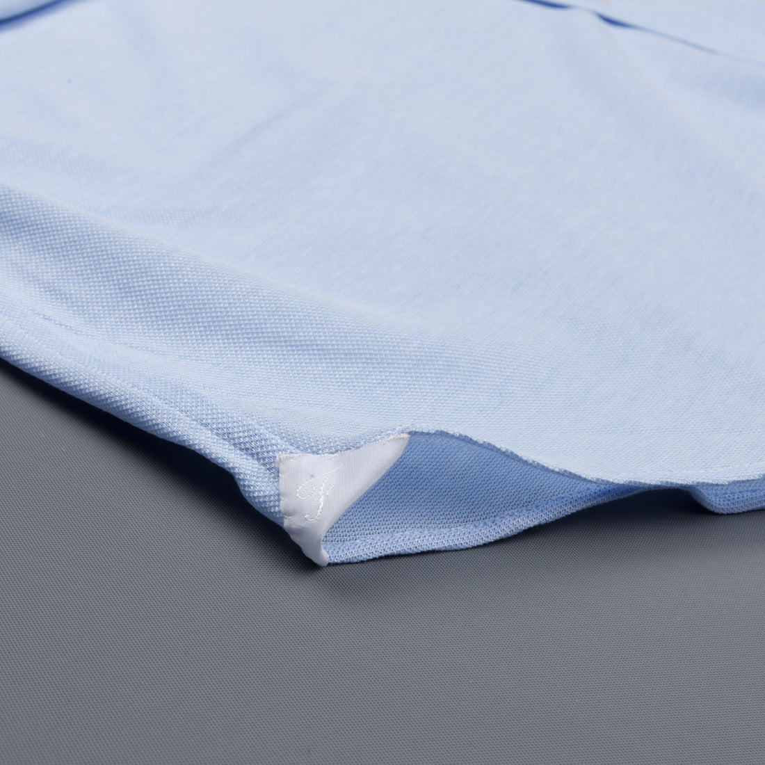 Finamore Ottawa Shirt Sergio Collar Stretch Piquet Blue
