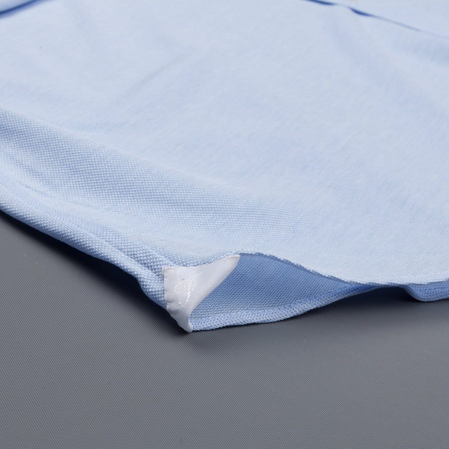 Finamore Ottawa Shirt Sergio Collar Stretch Piquet Blue