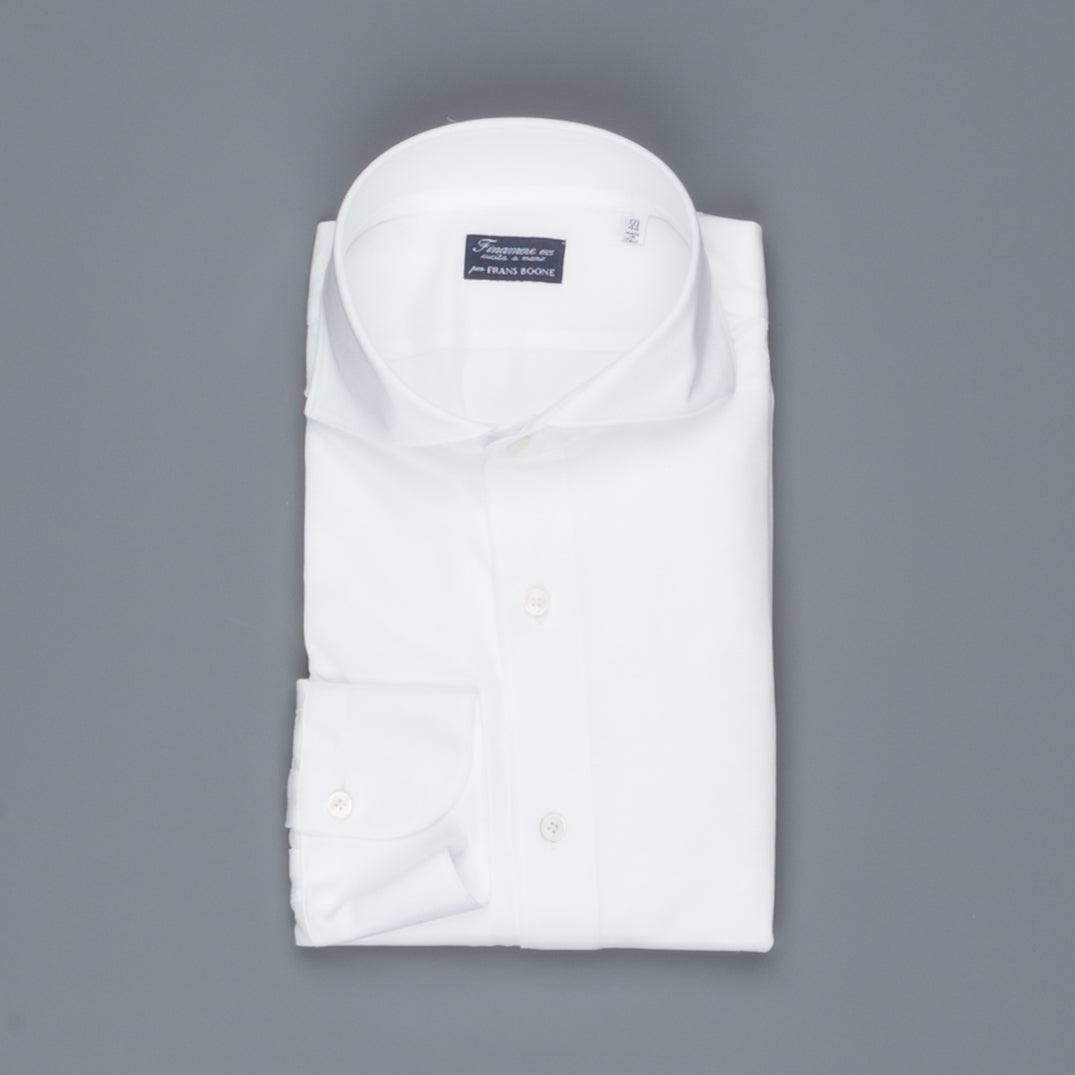 Finamore Ottawa Shirt Sergio Collar Stretch Piquet White