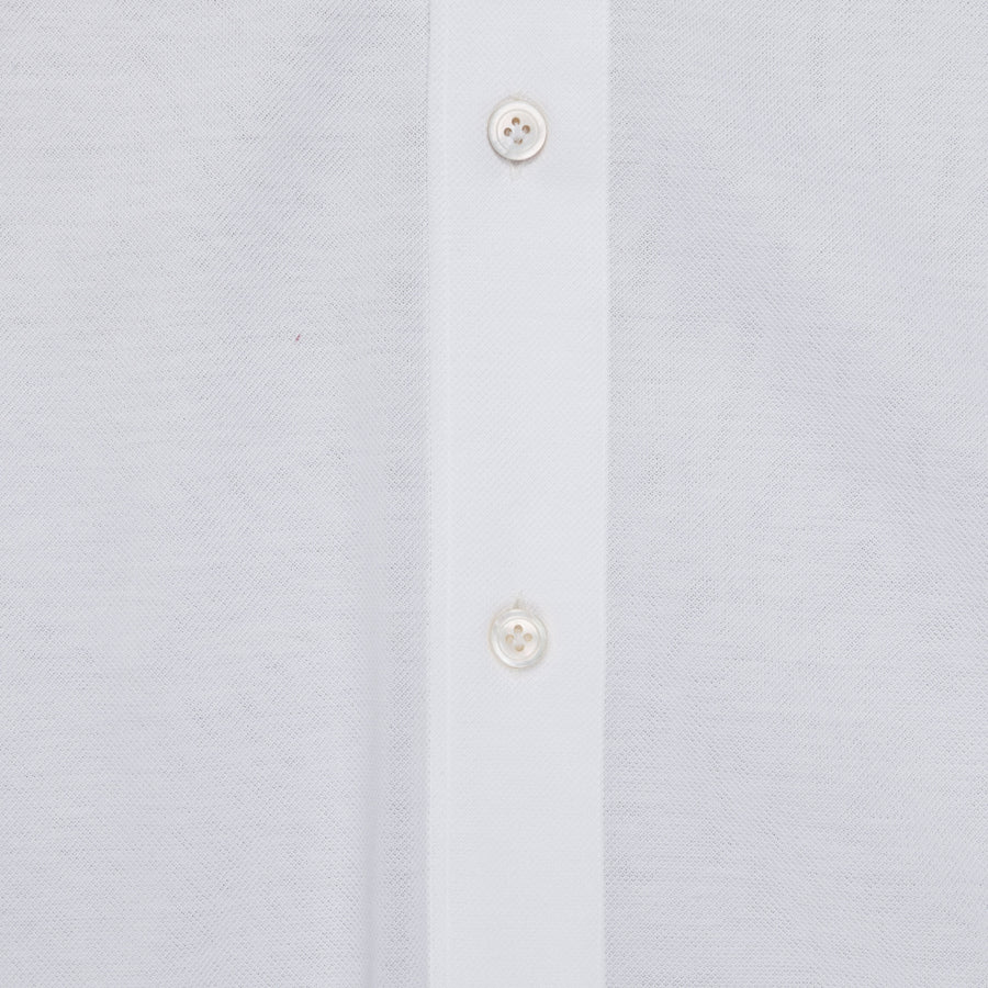 Finamore Ottawa Shirt Sergio Collar Stretch Piquet White