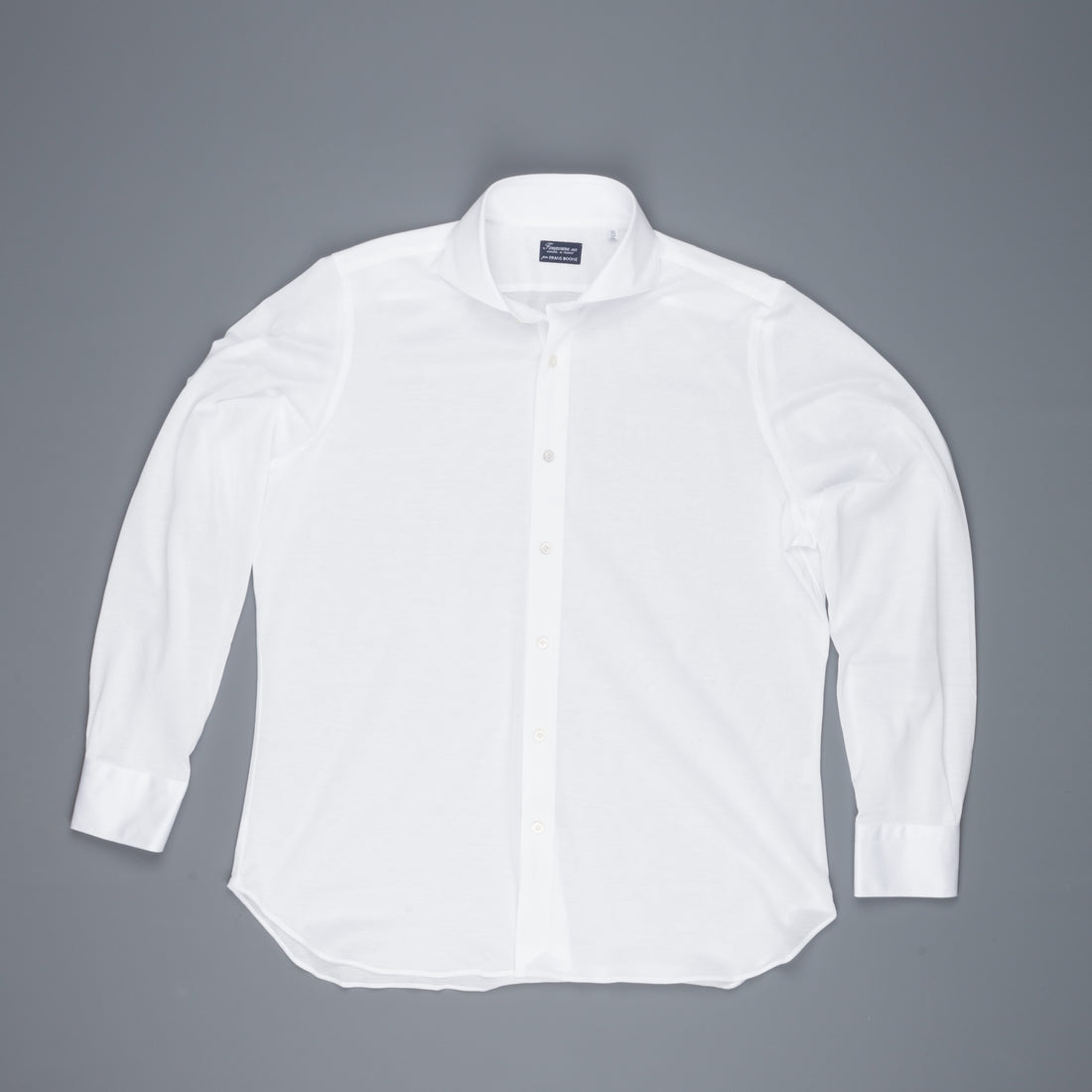 Finamore Ottawa Shirt Sergio Collar Stretch Piquet White