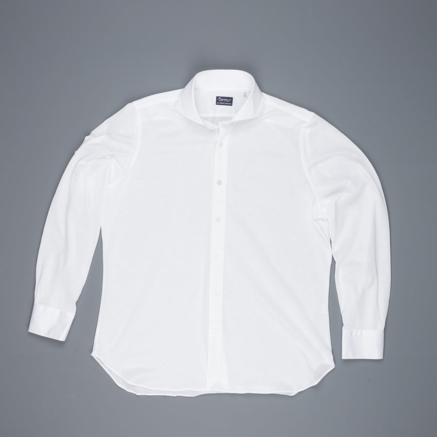 Finamore Ottawa Shirt Sergio Collar Stretch Piquet White