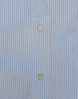 Finamore Tokyo Shirt Sergio Collar Blue Pencil Stripe