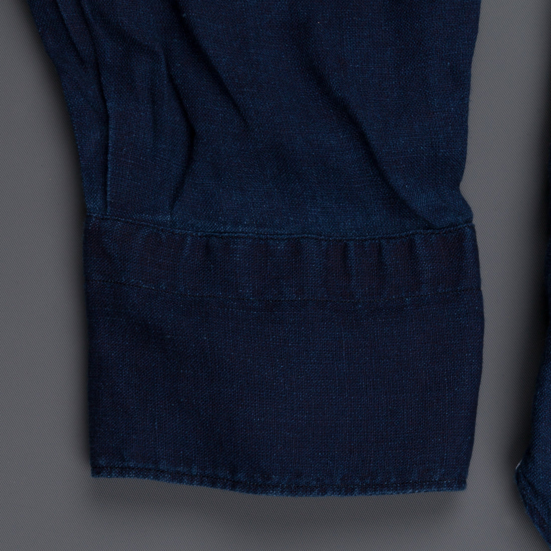 Finamore Gaeta Shirt Sergio Collar linen indigo dyed