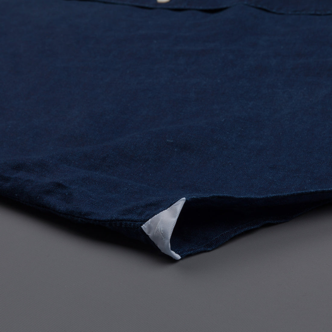 Finamore Gaeta Shirt Sergio Collar linen indigo dyed