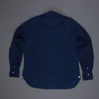 Finamore Gaeta Shirt Sergio Collar linen indigo dyed