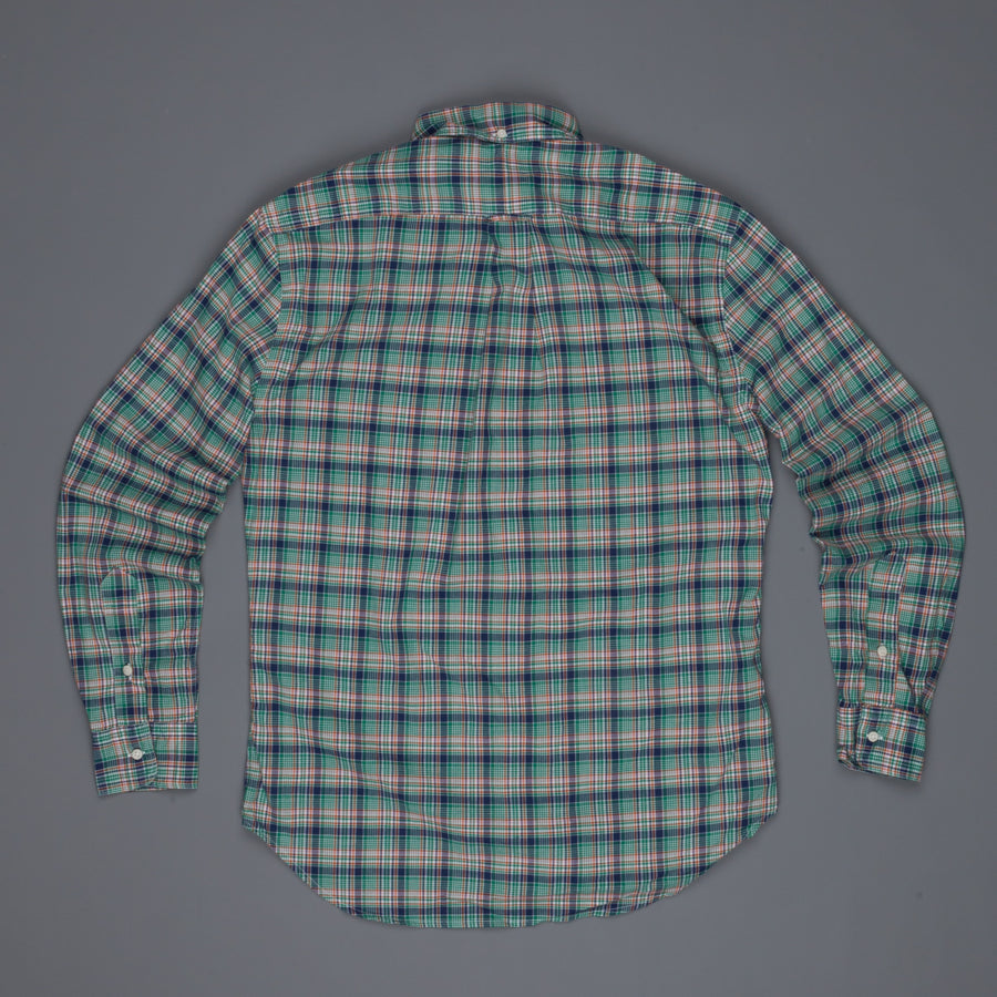 Gitman Vintage Button down shirt green tartan plaid