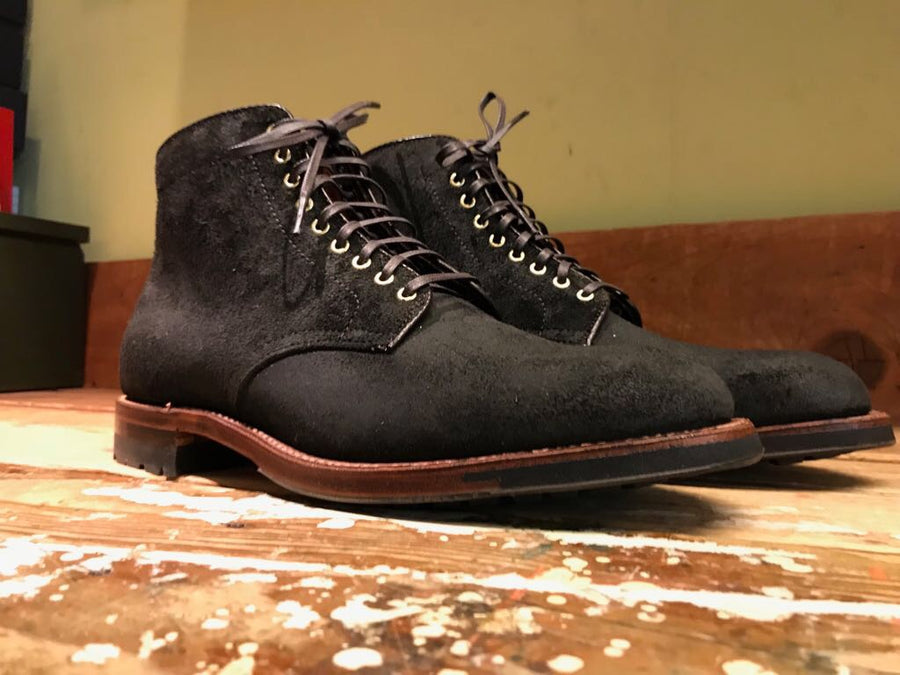 Alden x Frans Boone 379x boots in waxed earth reverse chamois