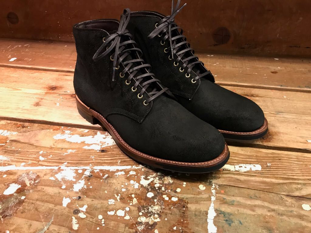 Alden x Frans Boone 379x boots in waxed earth reverse chamois