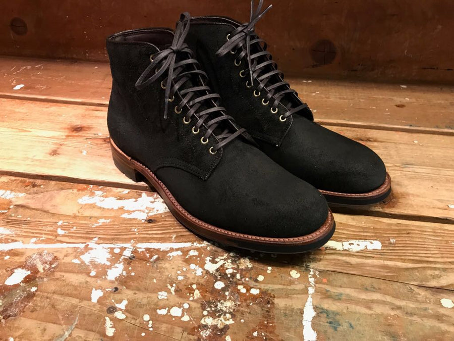 Alden x Frans Boone 379x boots in waxed earth reverse chamois