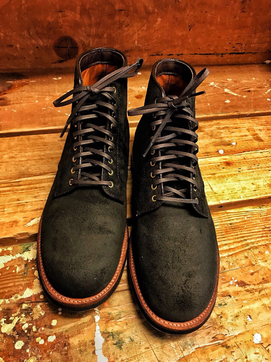 Alden x Frans Boone 379x boots in waxed earth reverse chamois