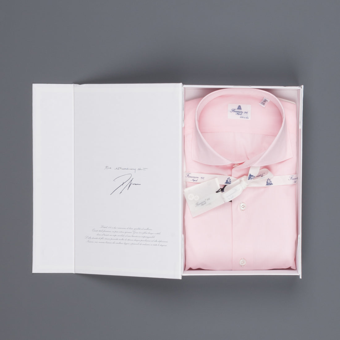 Finamore Napoli shirt Collar Eduardo GIZA 45 Pink Poplin