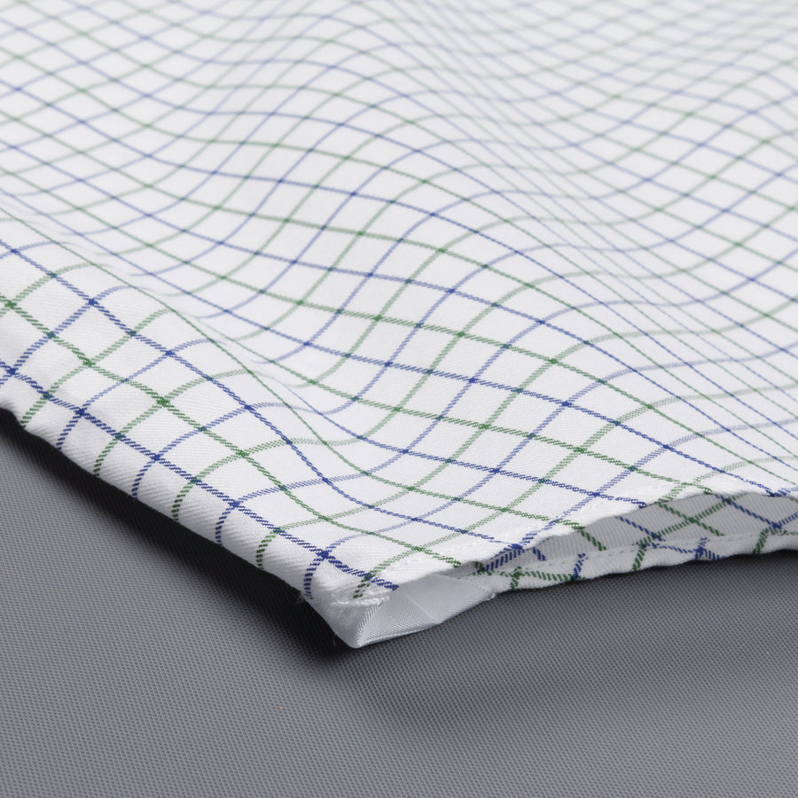 Finamore Milano shirt Collar Lucio Tattersall check blu/oliva